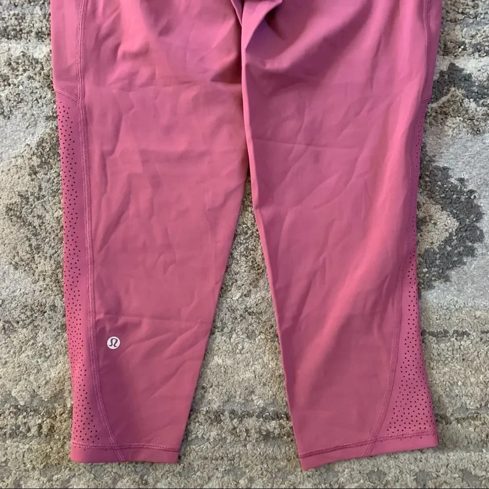 Lululemon Ready To Race Crop Moss Rose Full-On Luon 10